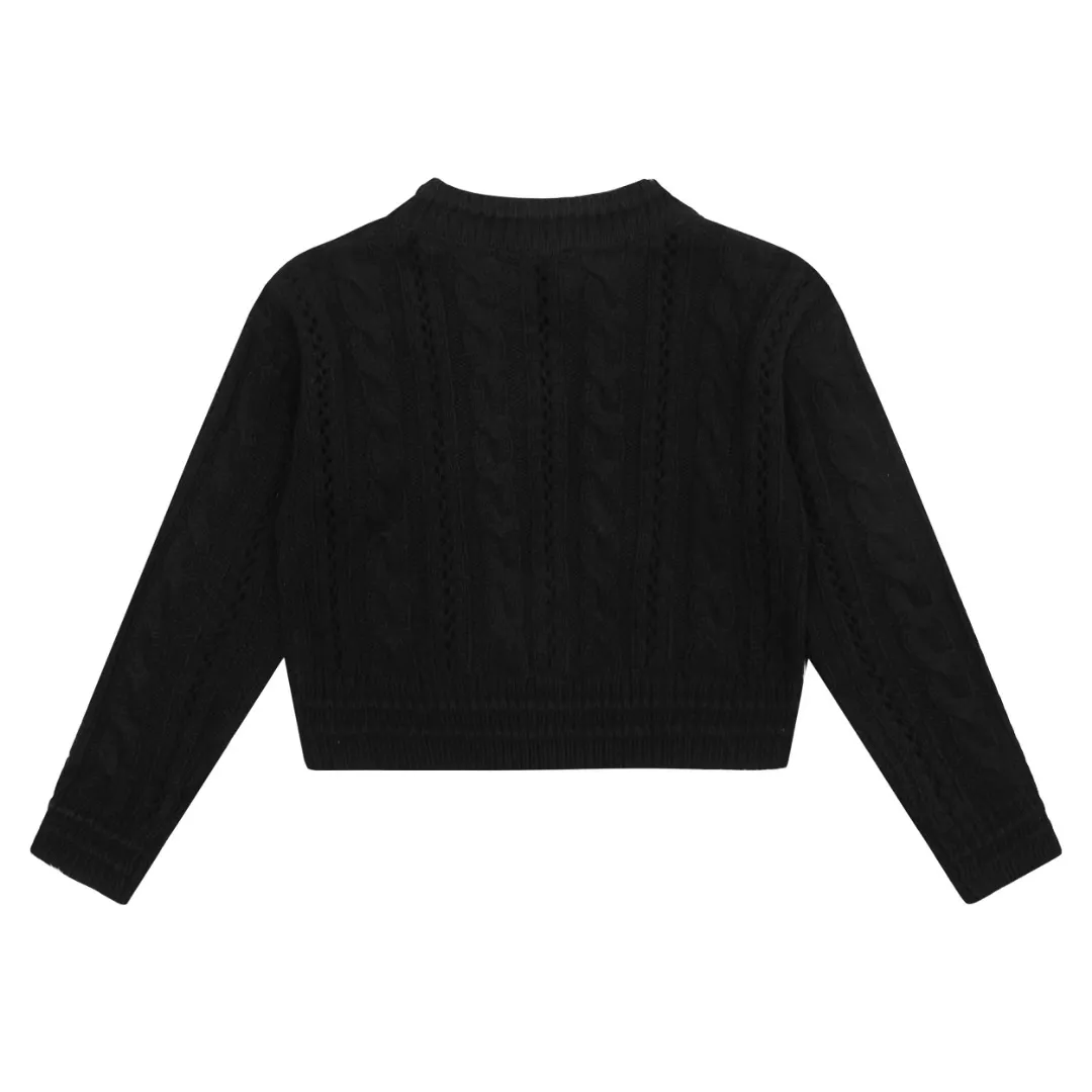 vivienne west wood West Queen Vivian Saturn New Retro "Unisex" Hollow Knitted Sweater Wool Round Neck 2024 Spring New Size: S -M- L Color: Apricot Black
